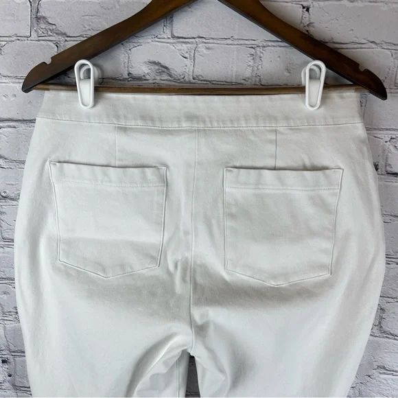 SPANX Flared‎ Pull-On Cropped Jeans Tummy Control Stretch Women’s Large White - Picture 5 of 12